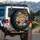 Cheetah Head Roses Daisies Wildflowers Green Leaves Foliage - Wildlife Lover Gift Spare Tire Cover - 3
