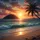 Tropical Sunset Verdant Island Pristine Beach Palm Tree Mountain - Travel Essentials Gift Spare Tire Cover - 6