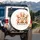 Winking Resting Peeking Corgi Puppies Paw Prints Hearts - Corgi Owner Gift for Dog Parents Spare Tire Cover - 3