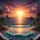 Tropical Ocean Sunset Cumulus Clouds Palm Trees - Adventure Road Trip Gift Spare Tire Cover - 6