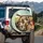 Beagle Dogs Driving Car Scene with Puppy & Rolling Hills - Dog Lover Travel Gift Spare Tire Cover - 3