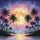 Golden Moon Palm Tree Silhouettes Sailing Boat Island Shoreline - Home Decor Gift Spare Tire Cover - 6