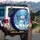 Mosaic Snowman Winter Forest Night Snowfall - Christmas Holiday Gift Spare Tire Cover - 3
