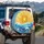 Stained Glass Sun Ocean Waves - Coastal Adventure Gift for Sea Lover Spare Tire Cover - 3