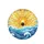 Stained Glass Sun Ocean Waves - Coastal Adventure Gift for Sea Lover Spare Tire Cover - 4