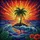 Majestic Tropical Palm Tree Ocean Sunset Scene - Coastal Lifestyle Travel Essentials Gift Spare Tire Cover - 6