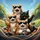 Expressive Cats in Sunglasses Driving Scenic Landscape - Cat Lover Travel Gift Spare Tire Cover - 6