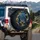 Ferocious Blue Spotted Jaguar Attacking Pose Gold Liquid Ink Vortex Dark Background - Adventure Seeker Gift Spare Tire Cover - 3