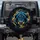 Ferocious Blue Spotted Jaguar Attacking Pose Gold Liquid Ink Vortex Dark Background - Adventure Seeker Gift Spare Tire Cover - 1