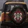 Bone White Skulls Crimson Roses Green Leaves - Gothic Elegance Decor Gift Spare Tire Cover - 5