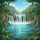 Multi-tiered Waterfall Tropical Jungle Landscape - Nature Lover Gift Spare Tire Cover - 6