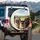 Pug Trio Sunglasses Beret Sunny Landscape - Pet Lover Travel Spare Tire Cover - 3