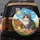 Tabby Cat Picnic Blanket Cake Cookie Basket Lemonade Sun Clouds Field Flowers - Cat Lover Gift Spare Tire Cover - 5