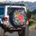 Hot Pink Orange Turquoise Lotus Flowers Botanical Tapestry - Garden Lover Gift Spare Tire Cover - 3