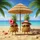 Pineapple Tropical Beach Scene - Summer Travel Accessory for Beach Lovers Spare Tire Cover - 6
