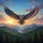 Great Horned Owl American Flag Mountain Scene - Independence Day Gift for Veterans Spare Tire Cover - 6