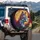 Cat Head Stained Glass Profile with Sunburst - Home Decor Gift for Cat Lovers Spare Tire Cover - 3