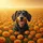 Black Tan Dachshund Marigold Field - Pet Lover Gift with Sun Ray Sky Spare Tire Cover - 6