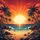 Radiant Sun Tropical Beach Sunset Palm Trees - Outdoor Travel Gear for Beach Lovers Spare Tire Cover - 6