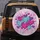 Fuchsia Aqua Purple Pink Lavender Multi-Size Hearts Cluster - Boho Lifestyle Gift Spare Tire Cover - 5