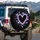 Lavender Heart Outline Scattered Purple Blue Hearts - Vehicle Decor Gift Spare Tire Cover - 3