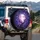 Luminous Full Moon Gnarled Branches Glowing Purple Flowers - Night Sky Decor Spare Tire Cover - 3
