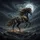 Majestic Black Horse Golden Baroque Full Moon Night Sky Rocky Terrain - Fantasy Lover Gift Spare Tire Cover - 6