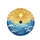 Stained Glass Golden Sun Flowing Ocean Waves Luminous Sky - Travel Essentials Spare Tire Cover - 4