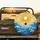 Stained Glass Golden Sun Flowing Ocean Waves Luminous Sky - Travel Essentials Spare Tire Cover - 2
