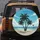 Sandy Beach Palm Trees Ocean Waves Aqua Blue Sky White Clouds - Tropical Travel Essential Gift Spare Tire Cover - 5