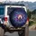 Purple Lotus Meditating Figure Cosmic Sky - Yoga Gift for Meditation Lover Spare Tire Cover - 3