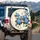 Blue Bird Hydrangea Butterfly Botanical - Wildlife Lover Gift Spare Tire Cover - 3