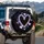 Purple Heart Outline Lavender Blue Hearts Silhouettes - Vehicle Decor Gift Spare Tire Cover - 3