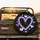 Purple Heart Outline Lavender Blue Hearts Silhouettes - Vehicle Decor Gift Spare Tire Cover - 2