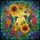 Richly Colored Stained Glass Hummingbirds Sunflowers Bellflowers - Wildlife Lover Gift Spare Tire Cover - 6
