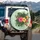 Tropical Hibiscus Flowers Monstera Leaves Palm Fronds - Outdoor Lifestyle Gift Spare Tire Cover - 3