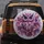 Fuchsia Purple Owl Feather Swirls - Wildlife Lover Home Decor Gift Spare Tire Cover - 5