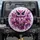 Fuchsia Purple Owl Feather Swirls - Wildlife Lover Home Decor Gift Spare Tire Cover - 1
