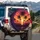 Silhouetted Palm Trees Ocean Sunset - Tropical Lifestyle Gift Spare Tire Cover - 3
