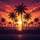 Silhouetted Palm Trees Ocean Sunset - Tropical Lifestyle Gift Spare Tire Cover - 6