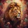 Proud Majestic Lion Profile Amber Eyes Vibrant Autumn Botanicals - Wildlife Lover Gift Spare Tire Cover - 6