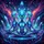 Neon Alien Figures Crystalline Cosmic Scene - Sci-Fi Fan Home Decor Gift Spare Tire Cover - 6