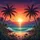 Tropical Sunset Palm Trees Ocean Beach Coastal Island - Adventure Travel Gift for Travelers Spare Tire Cover - 6