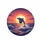 Dolphin Mid-Leap Foamy Ocean Waves Fiery Sunset Sky - Marine Life Lover Gift Spare Tire Cover - 4