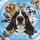 Premium Realistic Black White Dog Diverse Dogs Wide-Angle Sky Clouds - Dog Lover Gift Spare Tire Cover - 6
