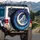 White Wolf Golden Moon Celestial Night Sky - Wildlife Lover Gift Spare Tire Cover - 3