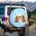 Dachshunds Orange Flower Hearts Leaves - Dog Lover Outdoor Gift Spare Tire Cover - 3