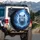 White Dire Wolf Lightning Ice Storm - Wildlife Lover Gift for Fantasy Art Collector Spare Tire Cover - 3