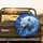 White Wolf Snarl Thick Fur Orange Eyes Blue Lightning Icy Mist Stormy Sky - Wildlife Lover Gift Spare Tire Cover - 2