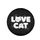 Love Cat Face Text Ears, Playful Cat Silhouettes, Paw Prints - Cat Lover Gift Spare Tire Cover - 4